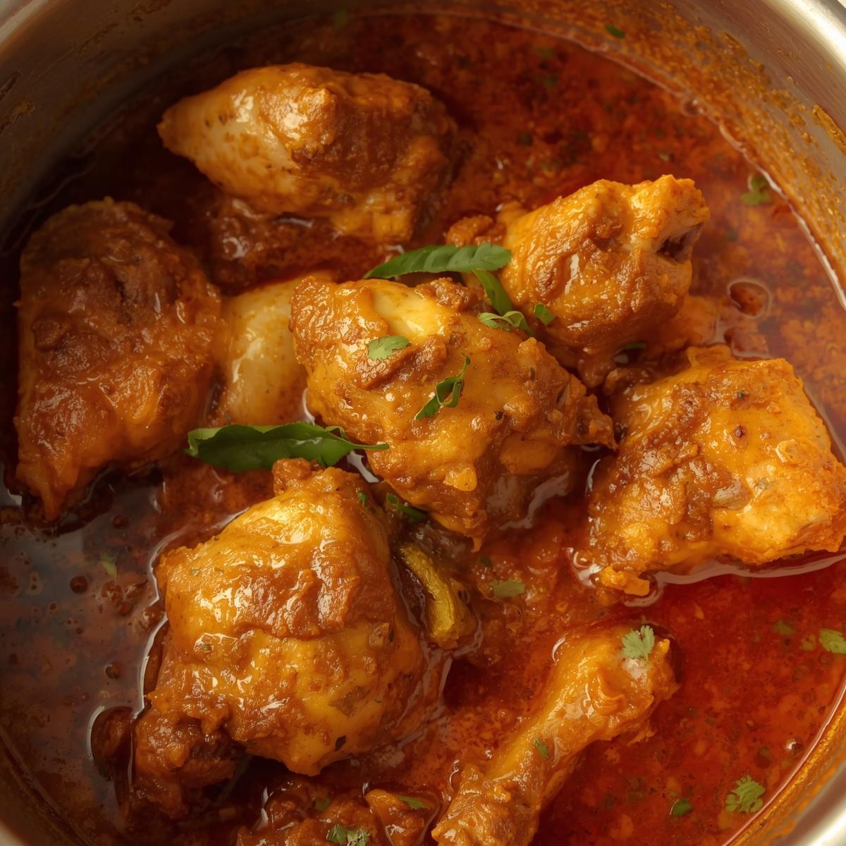 Hyderabadi chicken curry on bone